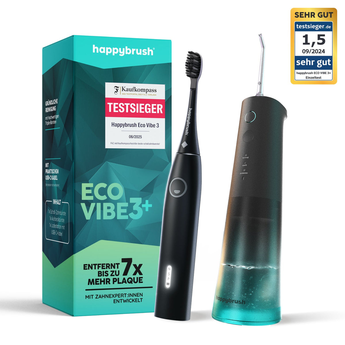 Set Jet Dentaire Hydropulseur & Brosse à Dents Sonique | Allblack