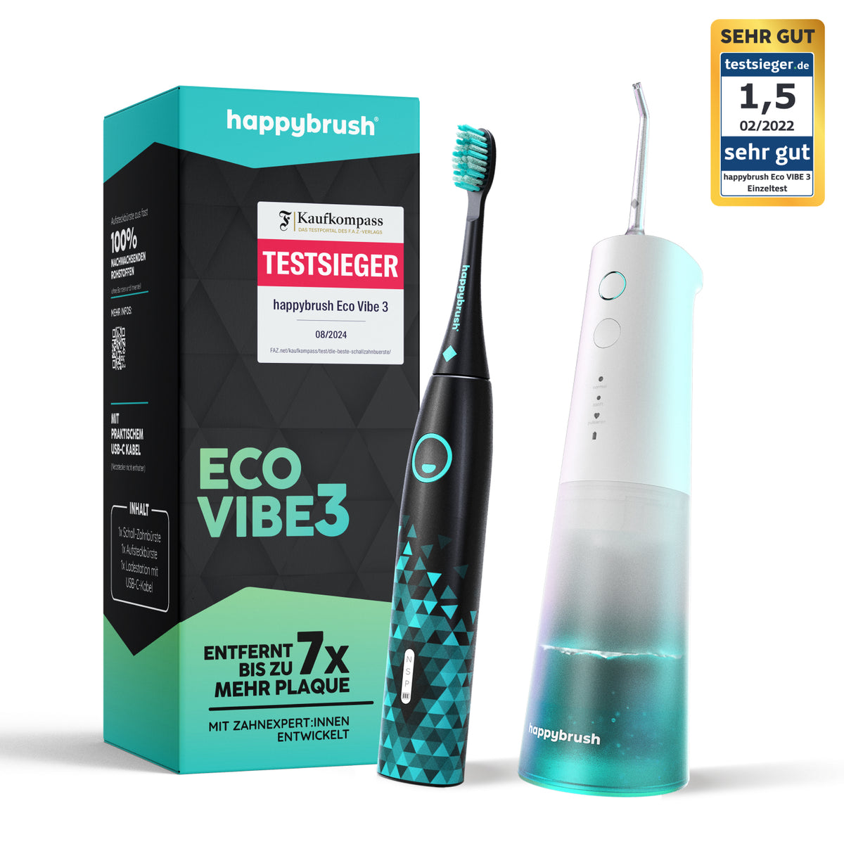 Set Jet Dentaire Hydropulseur & Brosse à Dents Sonique | White-Mint