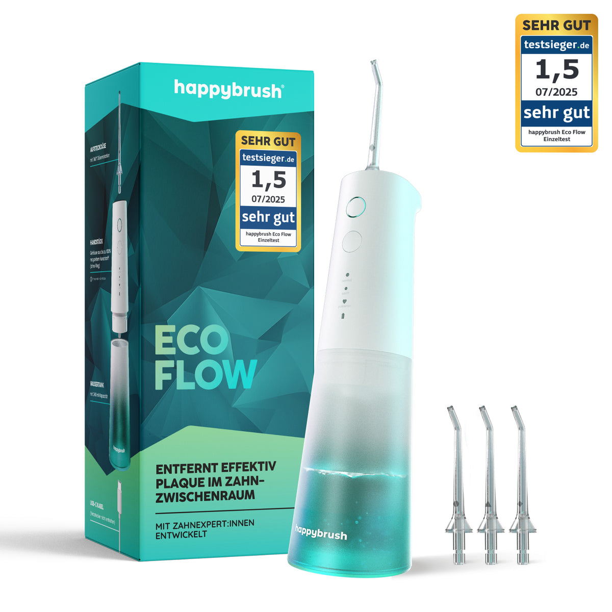 Jet Dentaire Hydropulseur & Canules | Eco Flow | Blanc
