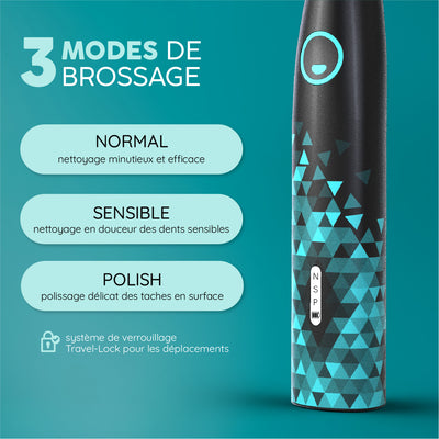 Brosse à Dents Sonique | Eco Vibe 3 Noir | Set L