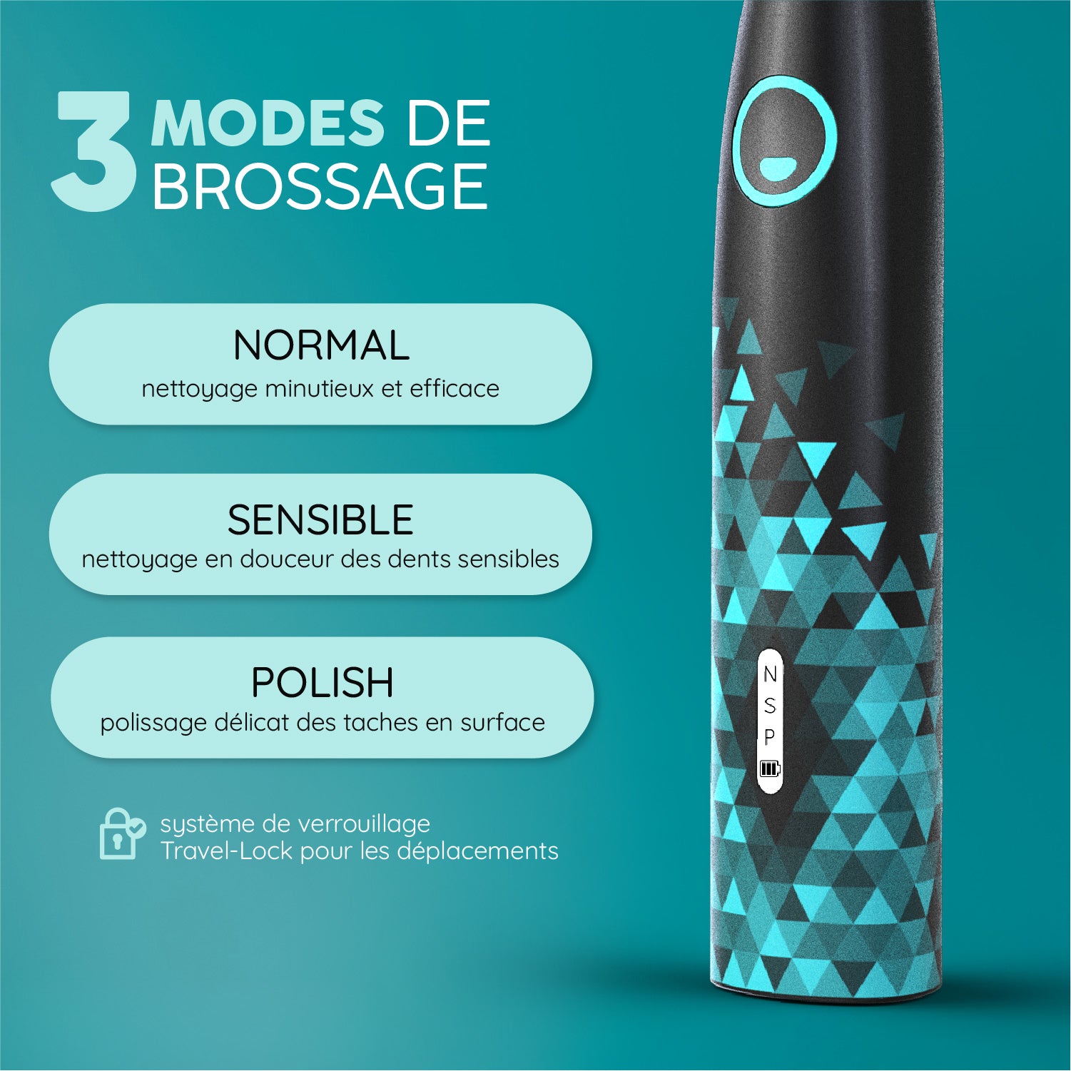 Brosse à Dents Sonique | Eco Vibe 3 Noir | Set XL