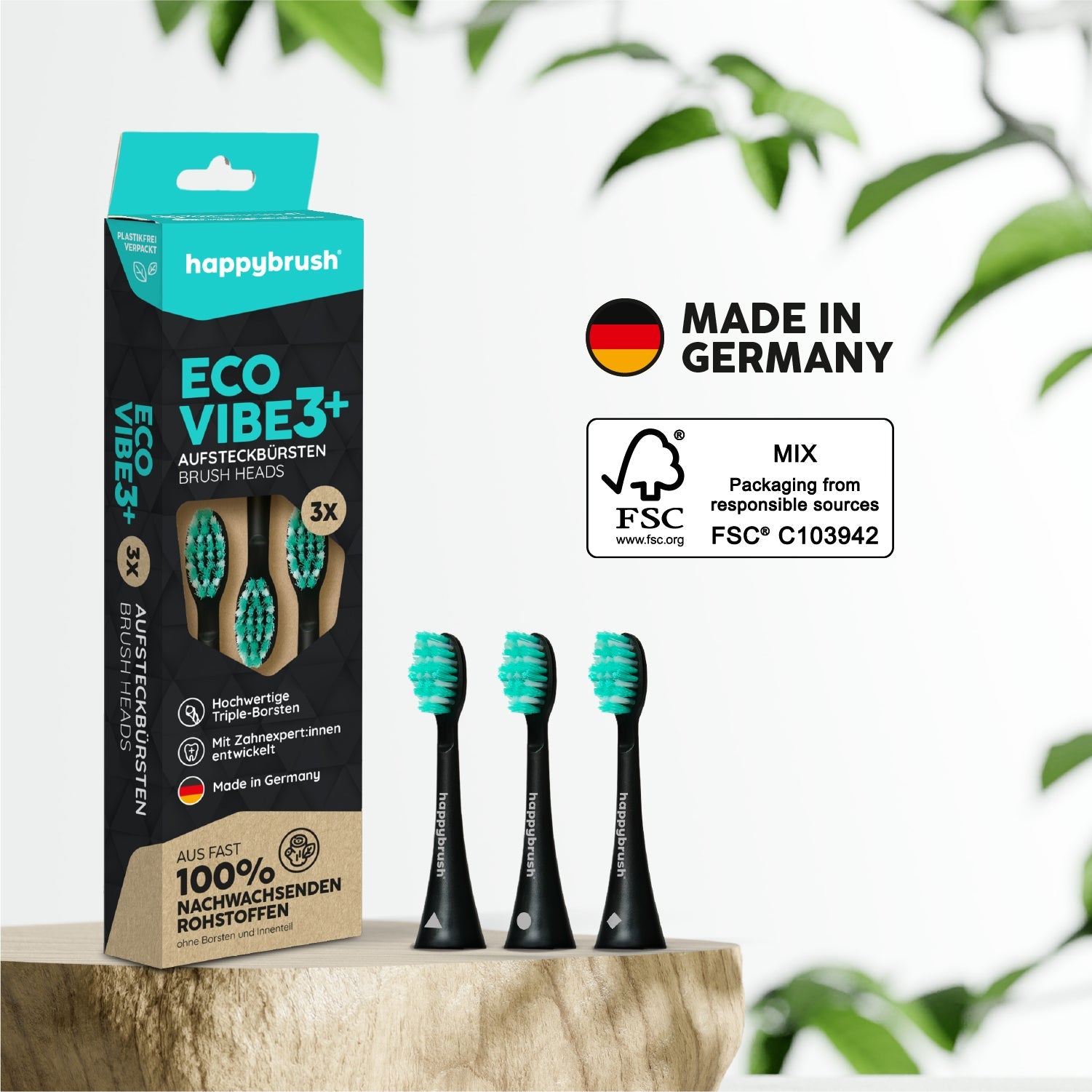 Têtes de brosse Eco Vibe 3+ | Black-Mint