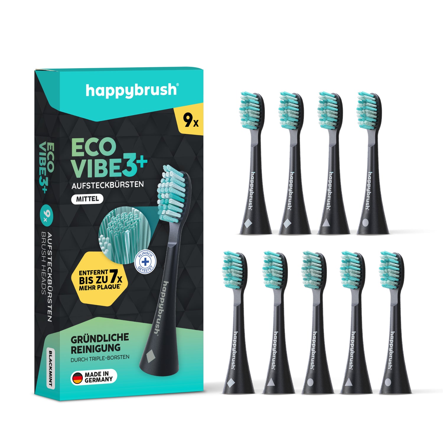 Têtes de brosse Sonique V3+ | Noire 9x