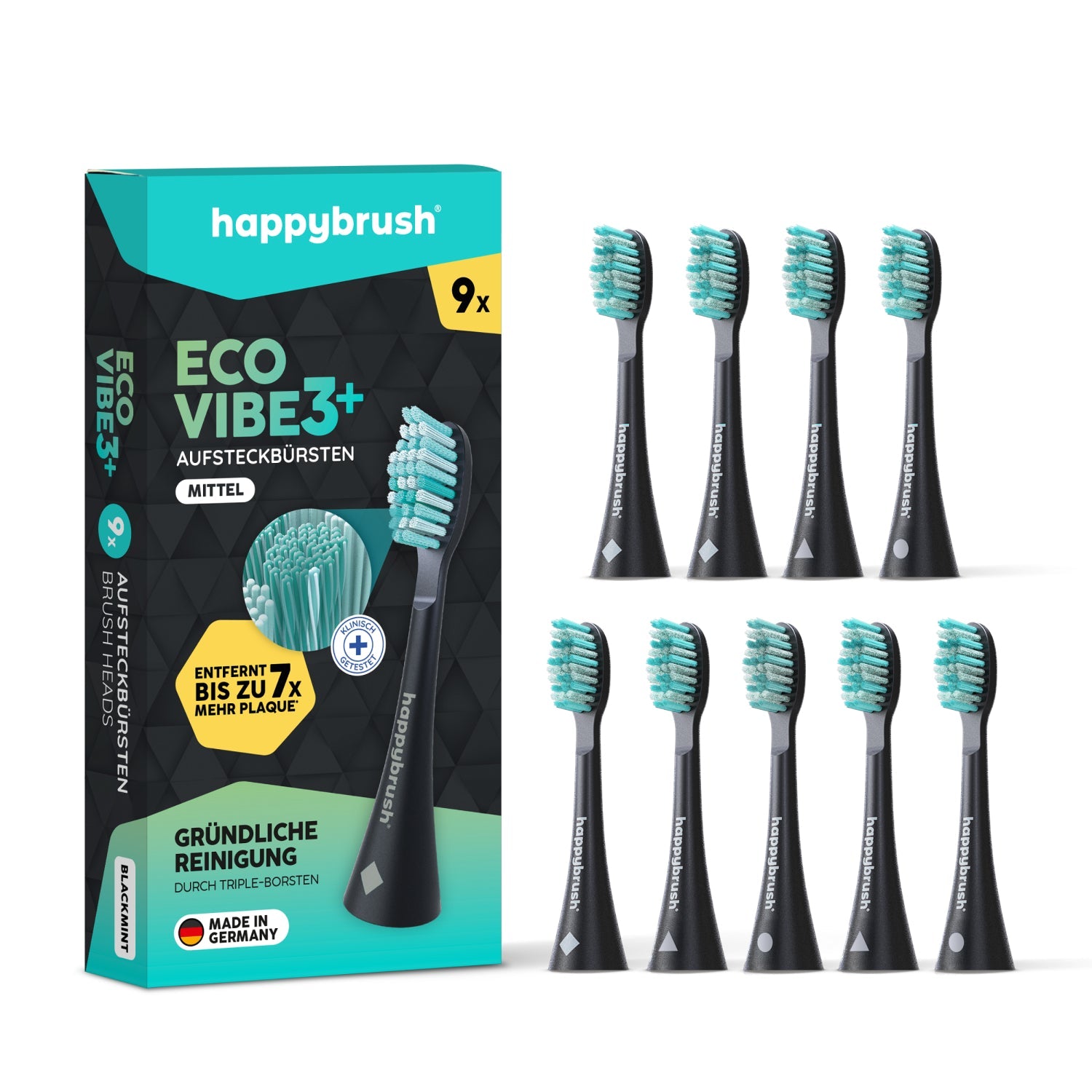 Têtes de brosse Eco Vibe 3+ | Black-Mint