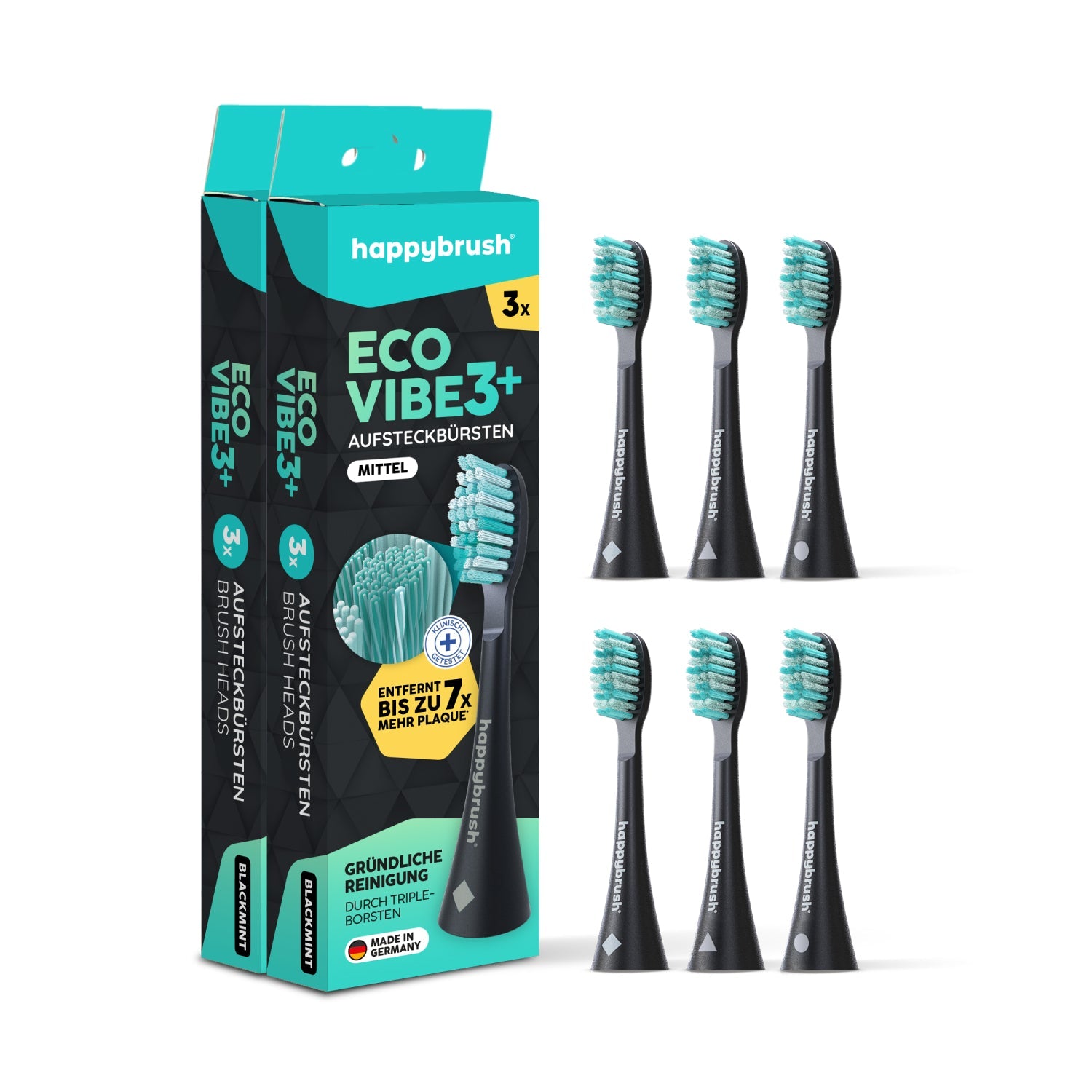 Têtes de brosse Eco Vibe 3+ | Black-Mint