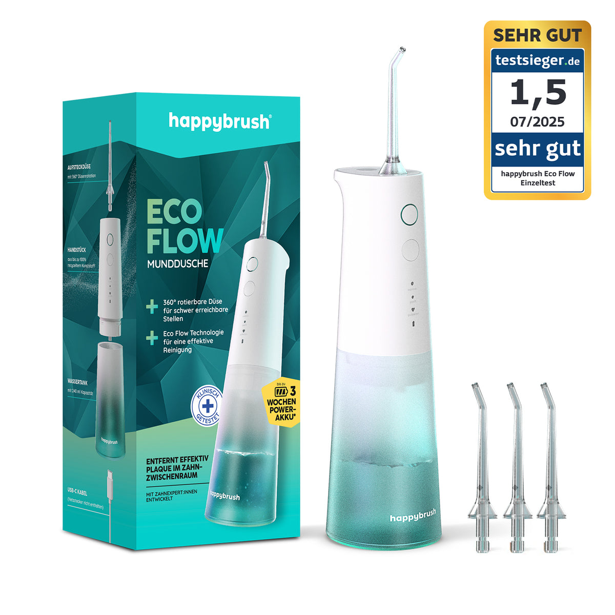 Jet Dentaire Hydropulseur & Canules | Eco Flow | Blanc