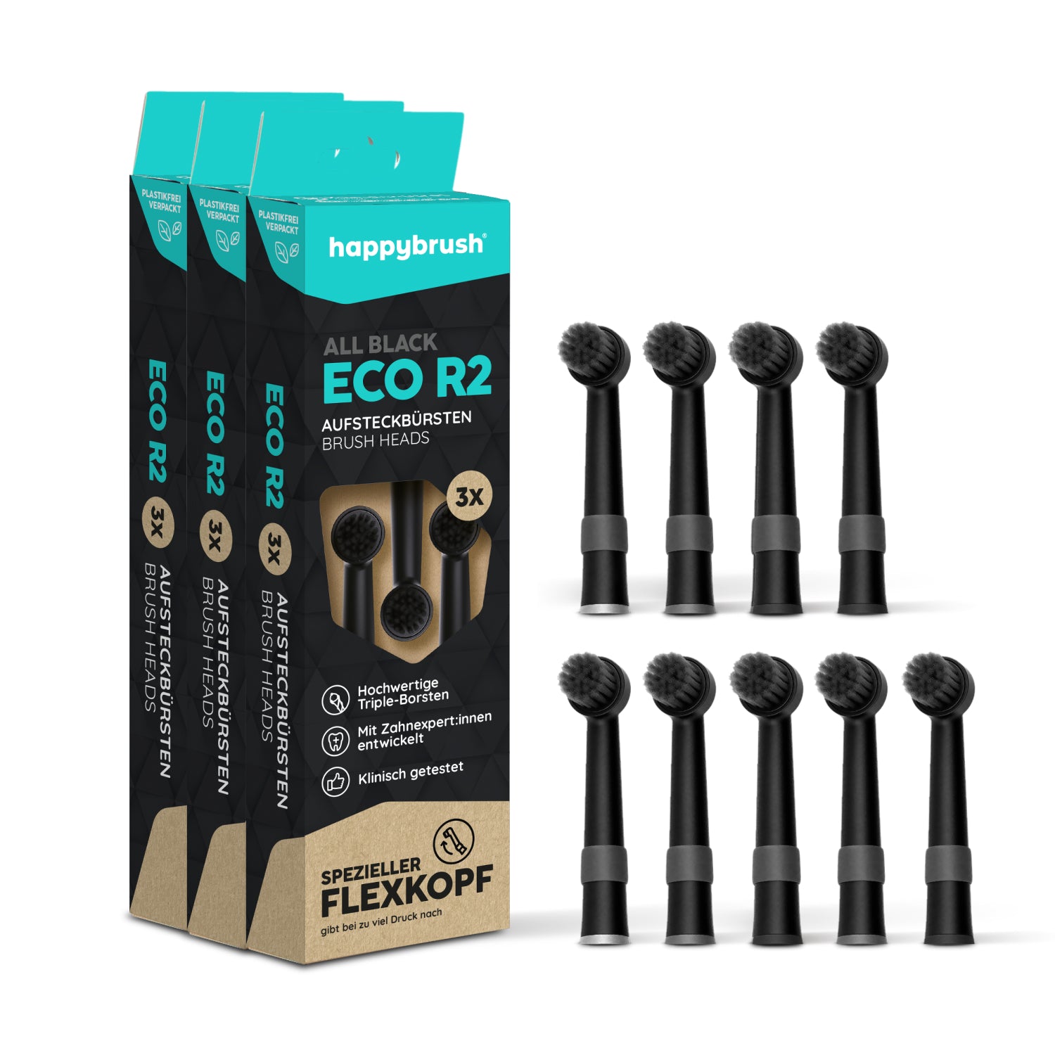 Têtes de brosse Rotative R2 | AllBlack 9x